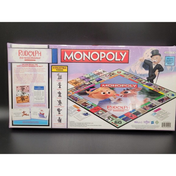 Rudolph Red Nosed Reindeer Monopoly Collectors Edition Hasbro 2012 USAOPOLY NOS - Picture 6 of 15